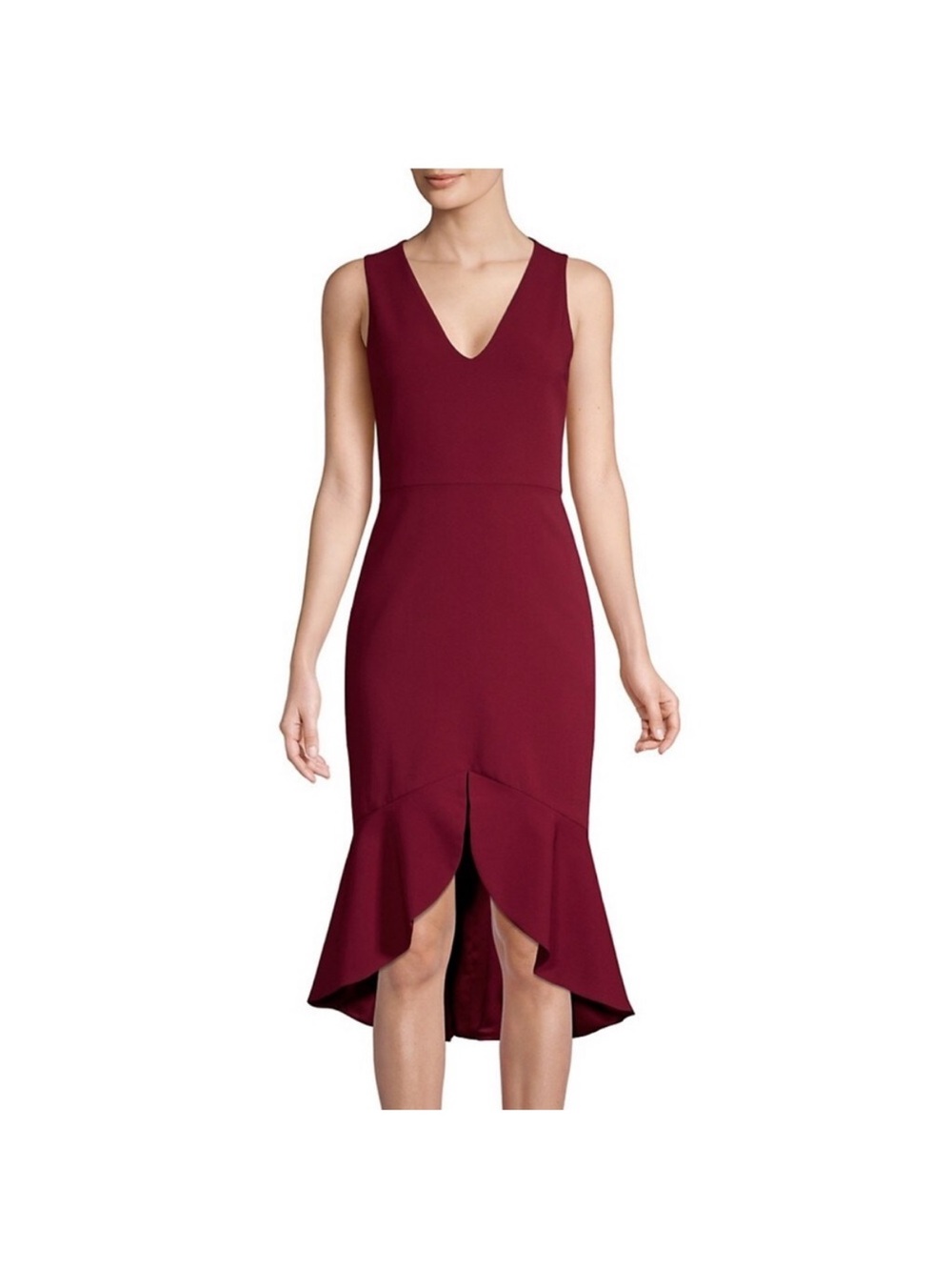 Alice + Olivia Blakesley Dress burgandy midi dress size 2